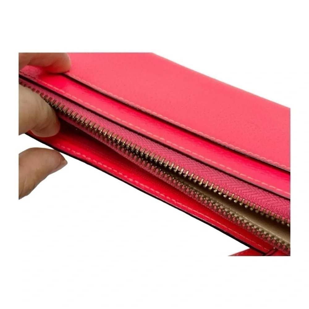 Kate Spade Leather Wristlet Wallet Layton Wellesley WLRU1779 Bright Hot Pink - Picture 5 of 13